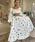 ALEMAIS - Alemais Hera Drawstring Top and Skirt in Ivory