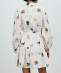 Alemais Hera Mini Dress White Print Size AU 6 - White / 6 - Dresses