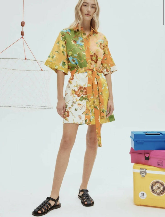 Alemais Hotel Lamu Spliced Mini Dress - 8 / Floral - Dresses