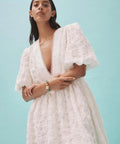 Alemais Iggy Embroidered Mini Dress Cream Size 14 - 14 / White - Dresses