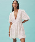 Alemais Iggy Embroidered Mini Dress Cream Size 14 - 14 / White - Dresses