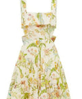 Alemais Ira Cut Out Mini Dress Floral Size 6 - 6 / Floral - Dresses