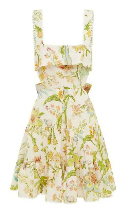 Alemais Ira Cut Out Mini Dress Floral Size 6 - 6 / Floral - Dresses