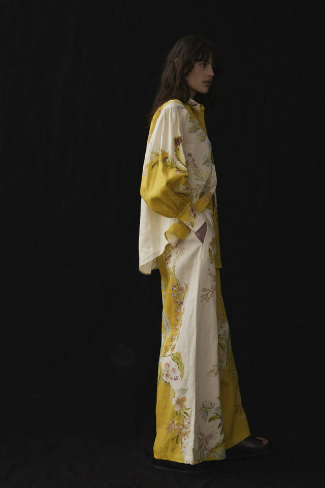 Alemais Ira Linen Shirt and Pant Set - 10 / Yellow - Outfit Sets