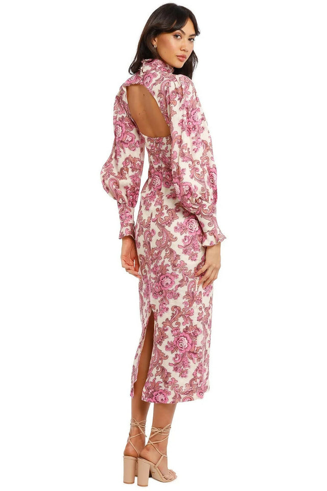 Alemais Isla Midi Dress - 12 / Magenta - Dresses