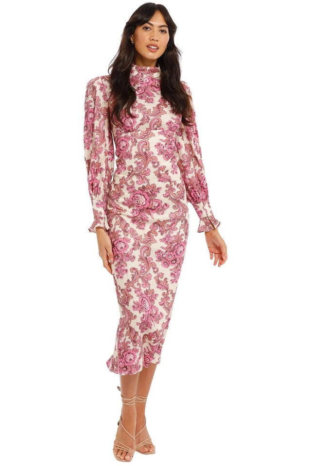 Alemais Isla Midi Dress - 12 / Magenta - Dresses