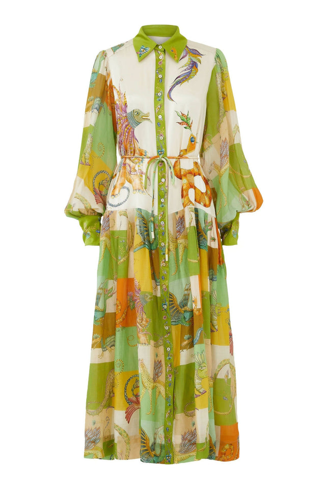 Alemais Jerome Silk Midi Dress Multi/Print Size 14 - 14 / Multi - Dresses