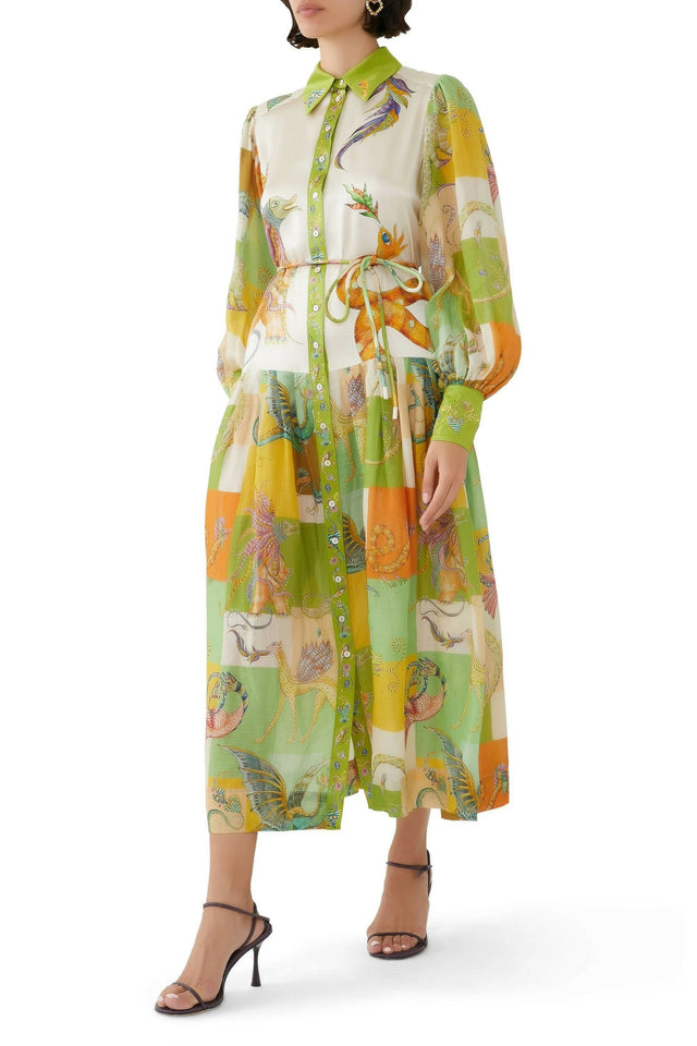 Alemais Jerome Silk Midi Dress Multi/Print Size 14 - 14 / Multi - Dresses