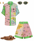 Alemais Jet Linen Shirt and Short Set - 8 / Print - Outfit Sets