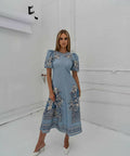 Alemais La Sirena Exclusive Villa Romantica Midi - 10 / Blue - Dresses