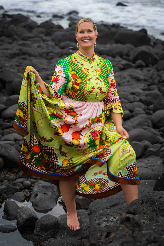 Alemais Lemonis Jacquard Midi Dress Multi Print Size 16 - Dresses