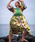 Alemais Lemonis Midi Shirtdress Multi Print Size 12 14 & 16 - Dresses