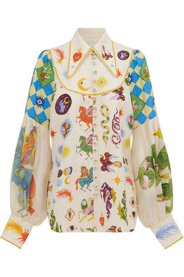 Alemais Lou Ballon Shirt Size 14 and Guardian Tiered Ruffle Skirt Size AU 14 Multi - 14 / Multi - Outfit Sets