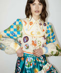 Alemais Lou Balloon Sleeve Shirt Multi Size 14 - 14 / Print - Outfit Sets