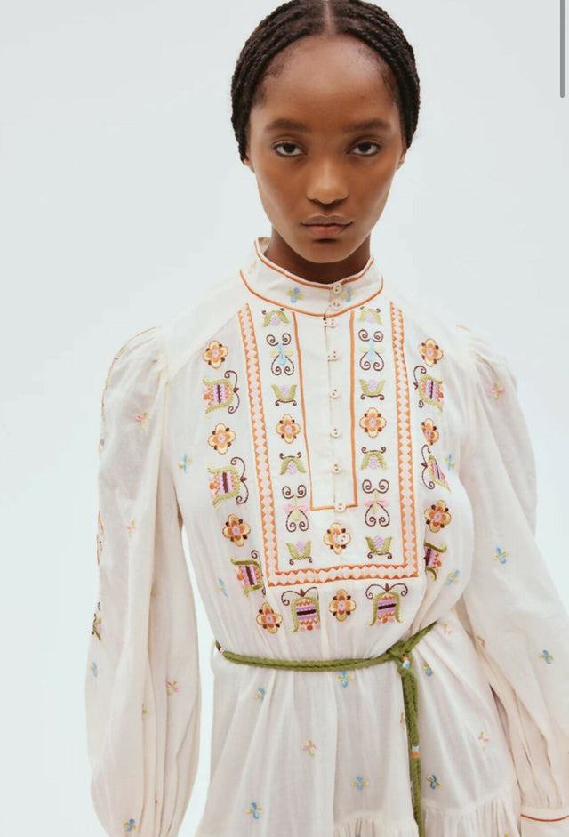 Alemais Lovella Mini Dress Floral Size 14 - 14 / White - Dresses