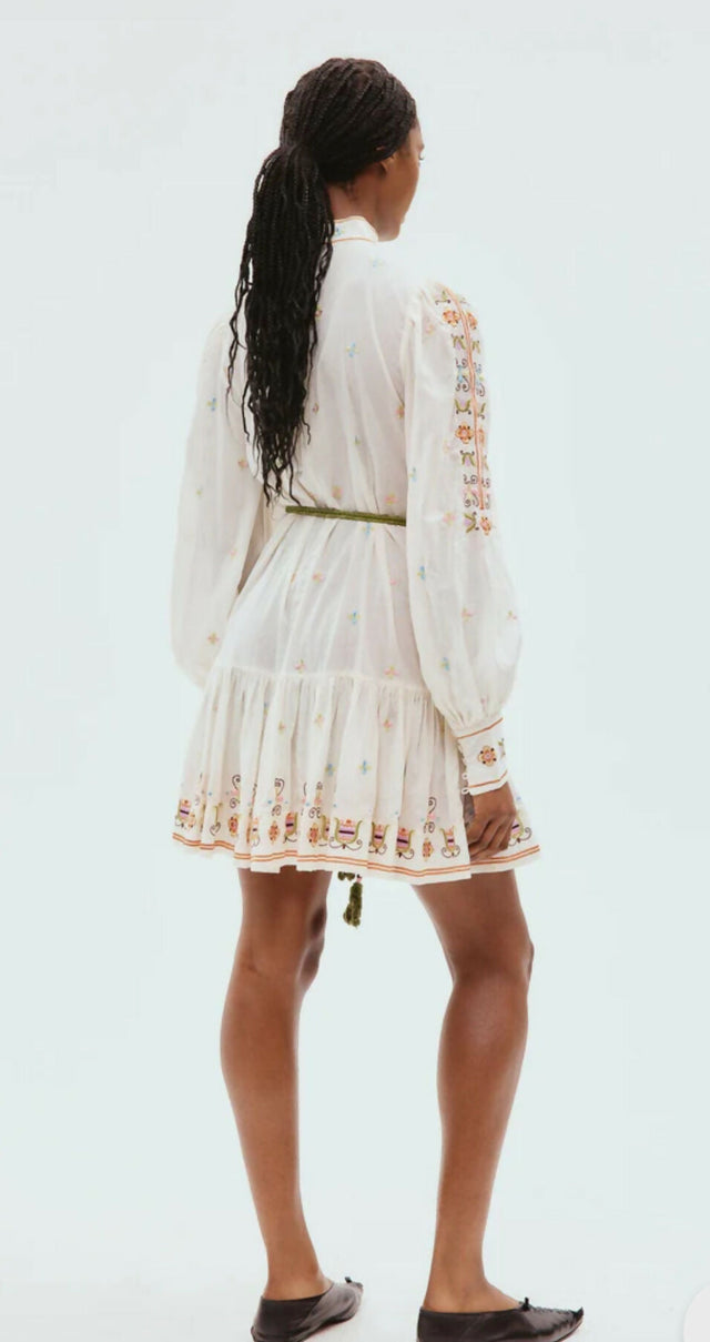 Alemais Lovella Mini Dress Floral Size 14 - 14 / White - Dresses