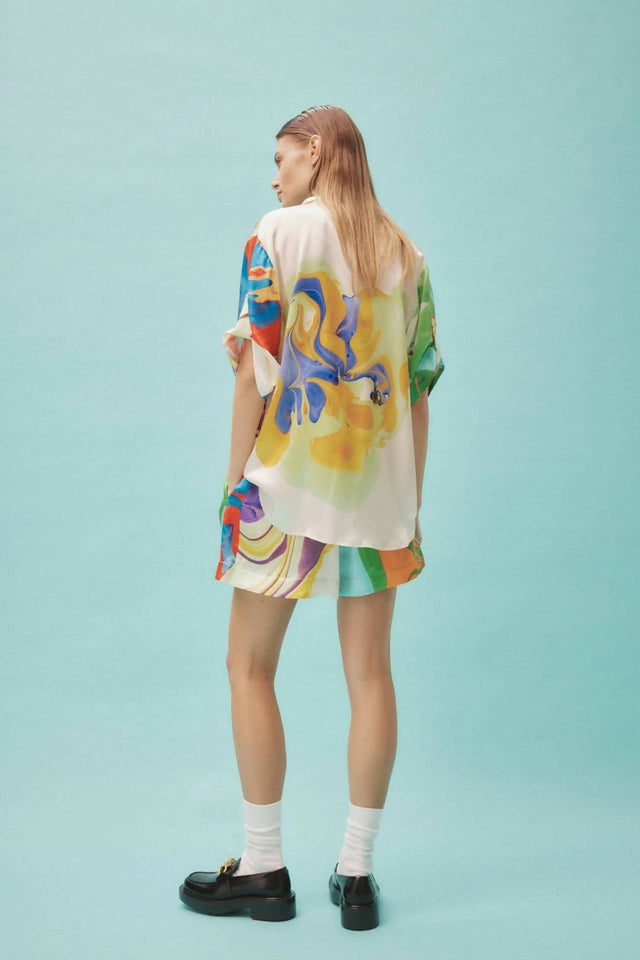 Alemais Luca Silk Shirt and Short Set Multi Size 16 - 16 / Multi - Outfit Sets