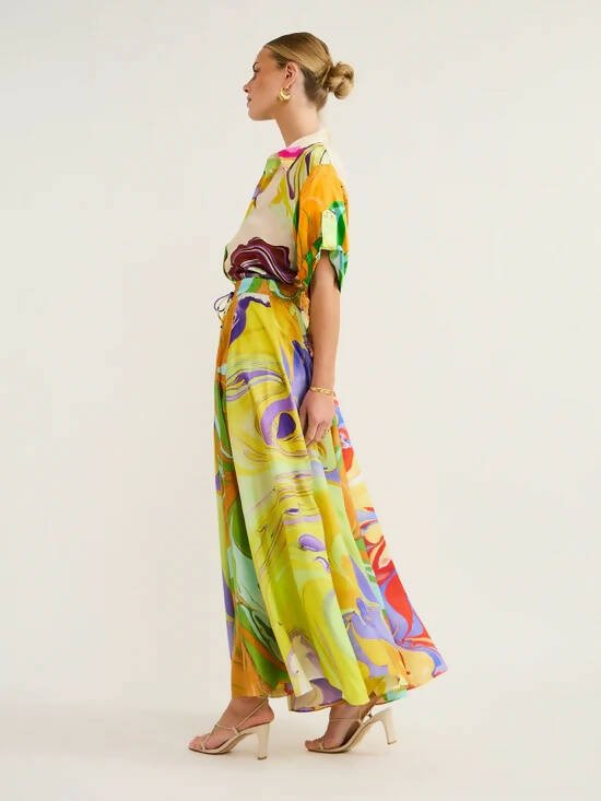 ALEMAIS - Alemais Luca Silk Shirt and Skirt Set