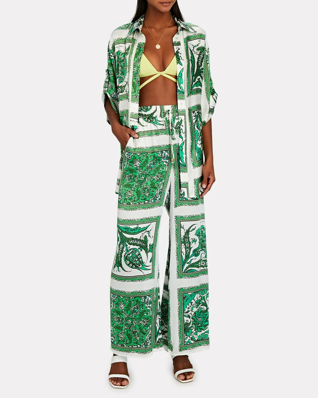 Alemais Lucille Lounge Shirt and Pants Silk Set Size 6 - 6 / Print - Outfit Sets