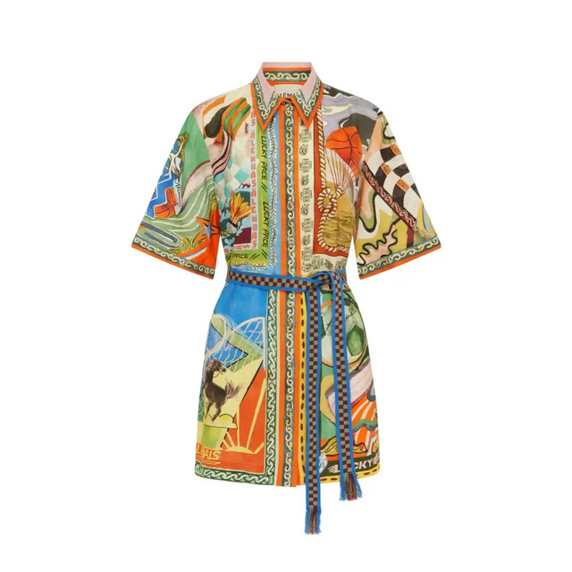 Alemais Lucky Pace Mini Dress Multi Size 10 & 14 - Dresses