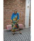 Alemais Lucky Pace Silk Midi Dress Blue Size 14 - 14 / Multi - Dresses