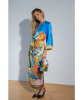 Alemais Lucky Pace Silk Midi Dress Blue Size 14 - 14 / Multi - Dresses