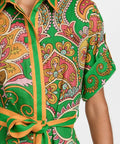 Alemais Marion Shirt Midi Dress Green Multi Size AU 12 - 12 / Multi - Dresses
