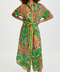 Alemais Marion Shirt Midi Dress Green Multi Size AU 12 - 12 / Multi - Dresses