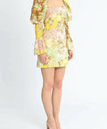Curated Collection - Alemais Matilde Puff Sleeve Mini Dress Print