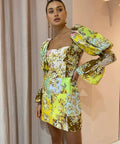 Curated Collection - Alemais Matilde Puff Sleeve Mini Dress Print
