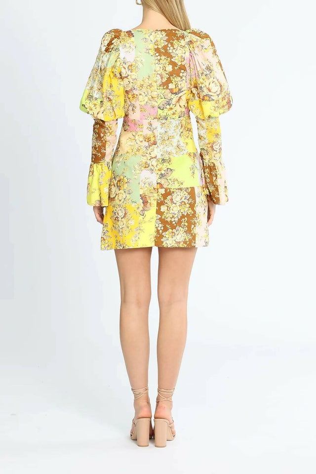 Curated Collection - Alemais Matilde Puff Sleeve Mini Dress Print