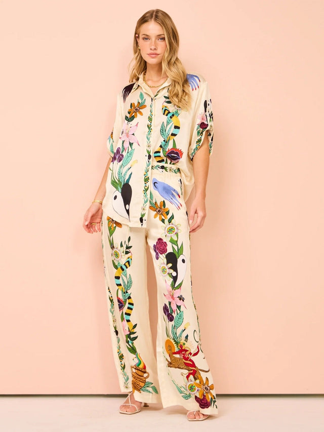 ALEMAIS - ALEMAIS Meagan Silk Shirt and Pants