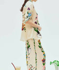 ALEMAIS - Alemais Megan Silk Pant Size 10 And Oversized Shirt Size 8 Set Print
