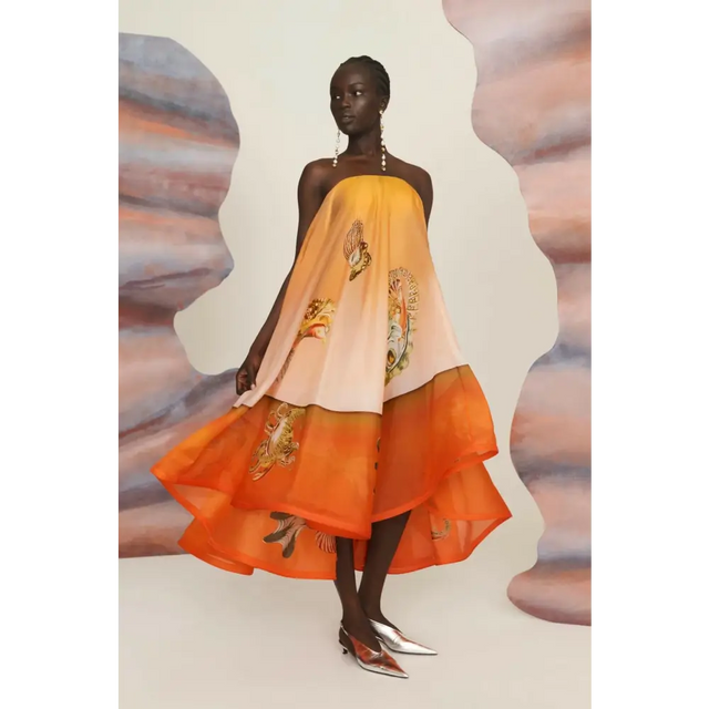 Alemais Neptuna Silk Strapless Gown - 10 / Print - Dresses