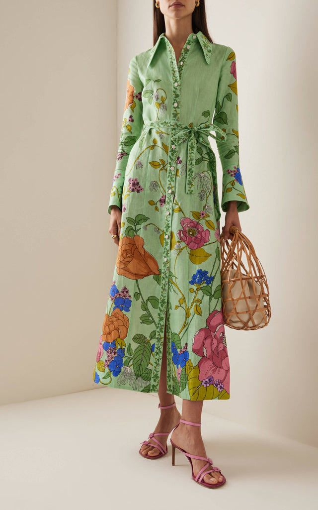 Alemais Olivia Floral Linen Maxi Shirt Dress Green Size 16 | Passion For Fashion Alemais Olivia Floral Linen Maxi Shirt Dress Green Size 16 | Passion For Fashion