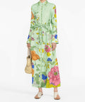 Alemais Olivia Shirt Dress Green Print Size 8 - Dresses