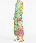 Alemais Olivia Shirt Dress Green Print Size 8 - Dresses