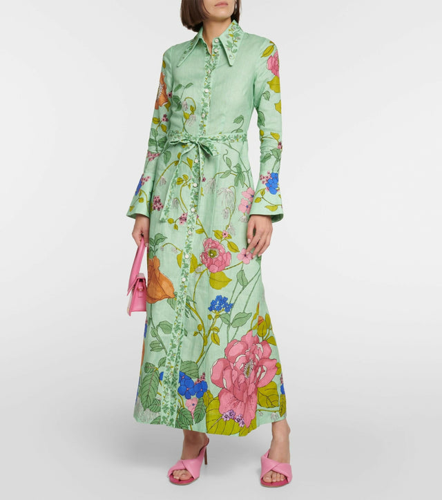 Alemais Olivia Shirtdress Midi Dress Size 8 - 8 / Green - Dresses