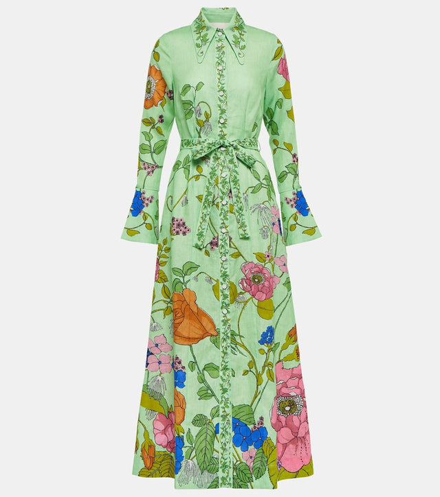 Alemais Olivia Shirtdress Midi Dress Size 8 - 8 / Green - Dresses