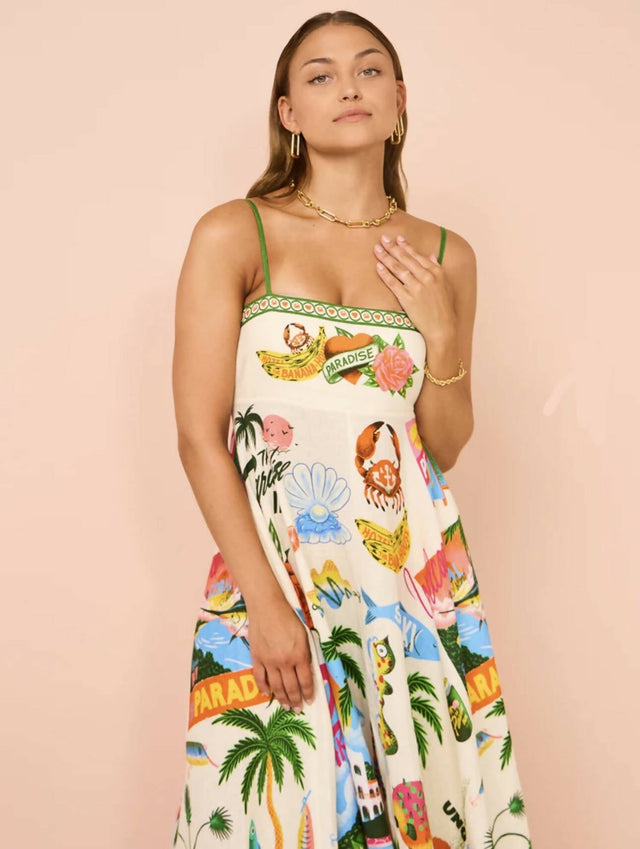 Alemais Paradiso Linen Sundress - Dresses