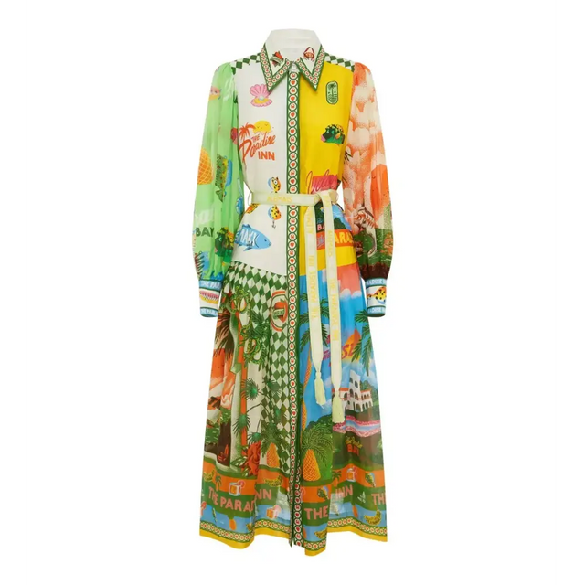Alemais Paradiso Midi Shirtdress Multi Print - 10 / Print - Dresses