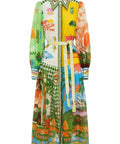 Alemais Paradiso Midi Shirtdress Multi Print Size 12 14 & 16 - Dresses