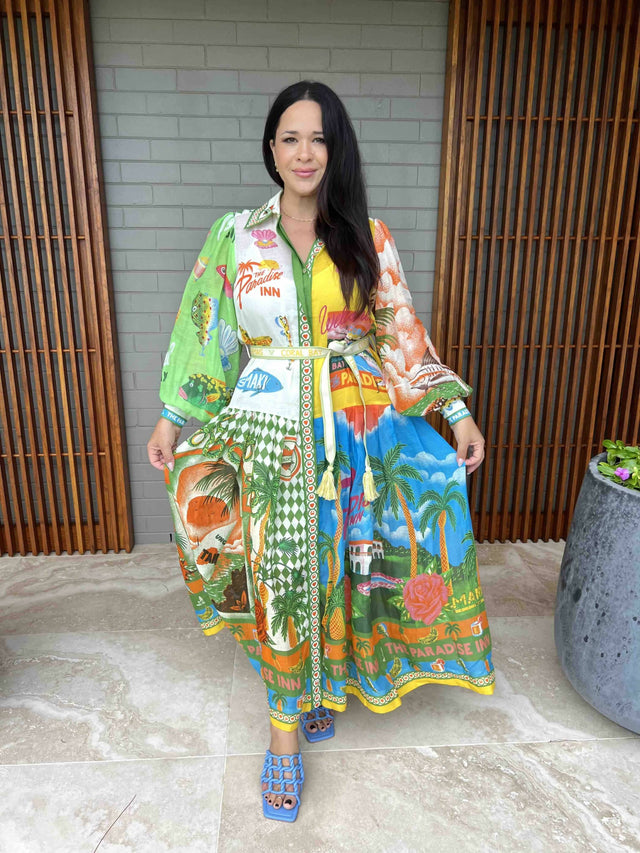 Alemais Paradiso Midi Shirtdress Multi Print Size 12, 14 & 16 | Passion For Fashion Alemais Paradiso Midi Shirtdress Multi Print Size 12, 14 & 16 | Passion For Fashion
