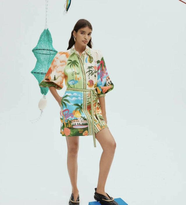 Alemais Paradiso Mini Dress - 8 / Print - Dresses