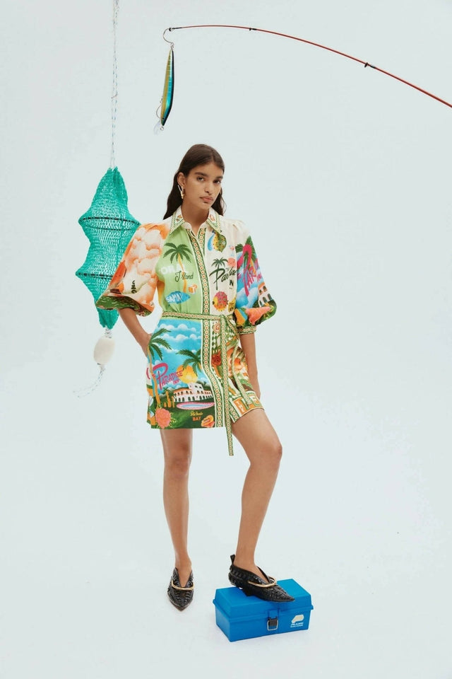 ALEMAIS - Alemais Paradiso Mini Dress Multi Print Size 10
