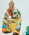 ALEMAIS - Alemais Paradiso Printed Silk Satin Shirt and Pant Set