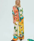 ALEMAIS - Alemais Paradiso Printed Silk Satin Shirt and Pant Set