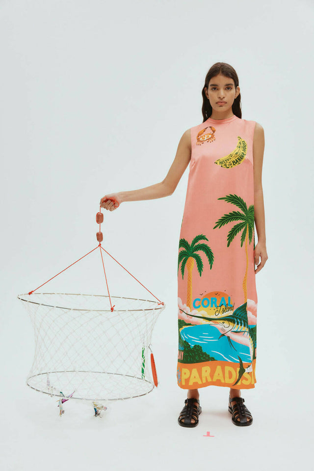 Alemais Paradiso Silk Midi Dress in Print Size 14 - 14 / Print - Dresses