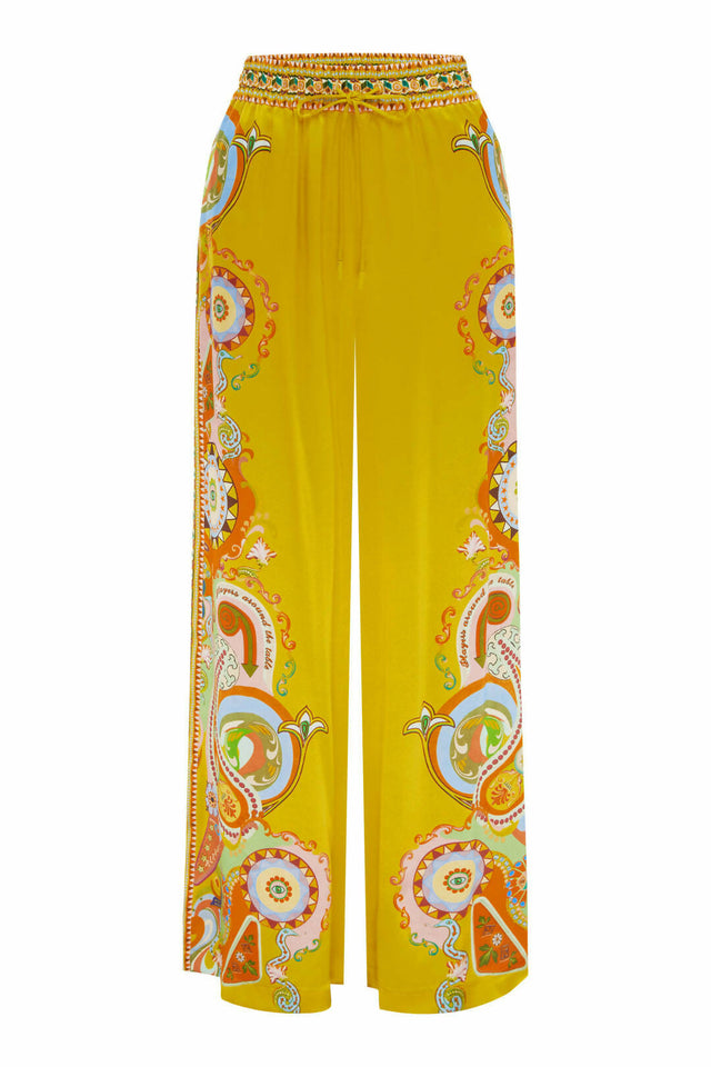 Alemais Pinball Silk Shirt and Pants Yellow Multi Size AU 16 - 16 / Print - Outfit Sets