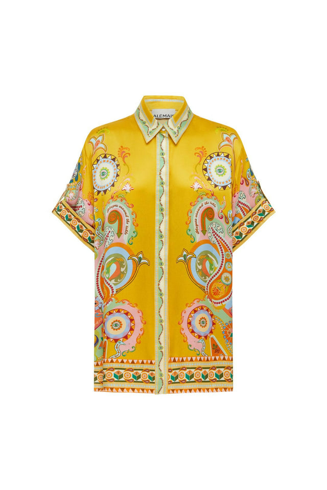 Alemais Pinball Silk Shirt and Pants Yellow Multi Size AU 16 - 16 / Print - Outfit Sets
